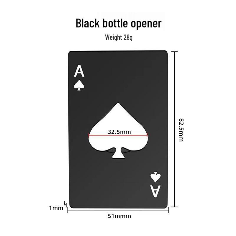Ace of Spades Stainless Steel Card-Shaped Beer and Can Opener