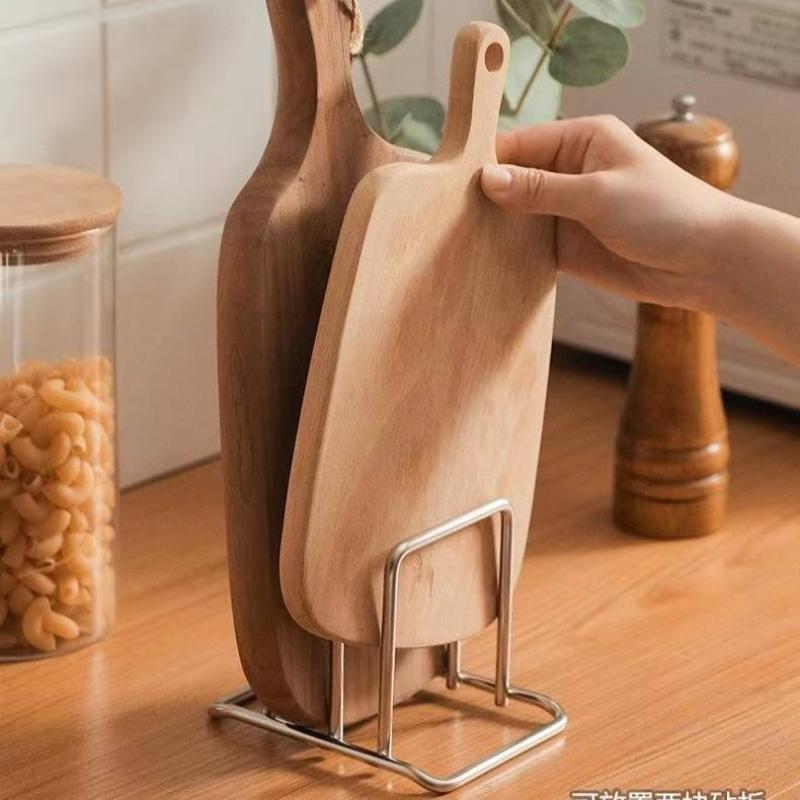 Rustproof Stainless Steel Kitchen Rack Countertop Stand Holder for Pot Lids Cutting Boards Baking Tools Storage