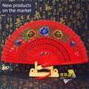 Double-Sided Easy-Open Folding Fan, Group Performance Fan, Retro Fan for Show, Dancing, Bright Red Model Dance Fan, Chinese Style