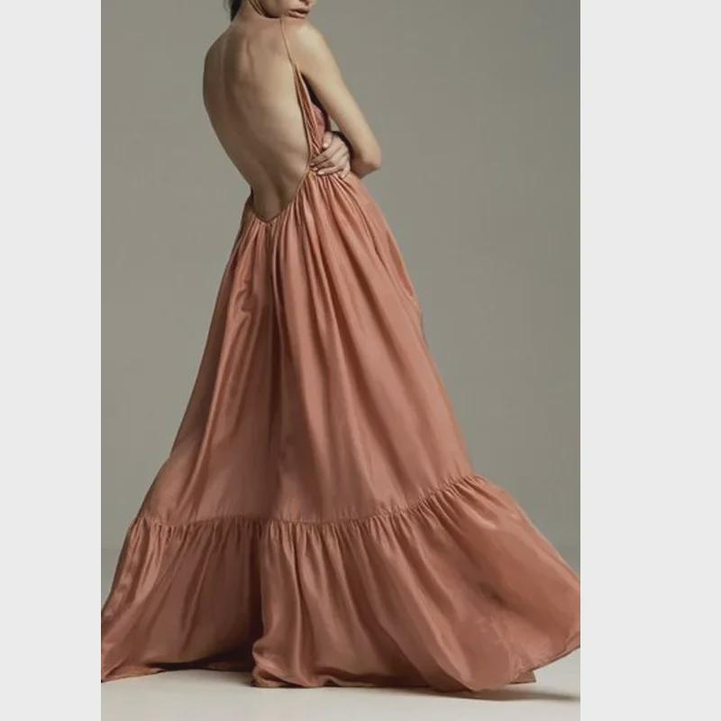 Spot 8078 Umstands-Strandkleid: Europäischer und amerikanischer Stil, sexy ärmelloses Swing-Sommerkleid für Damen