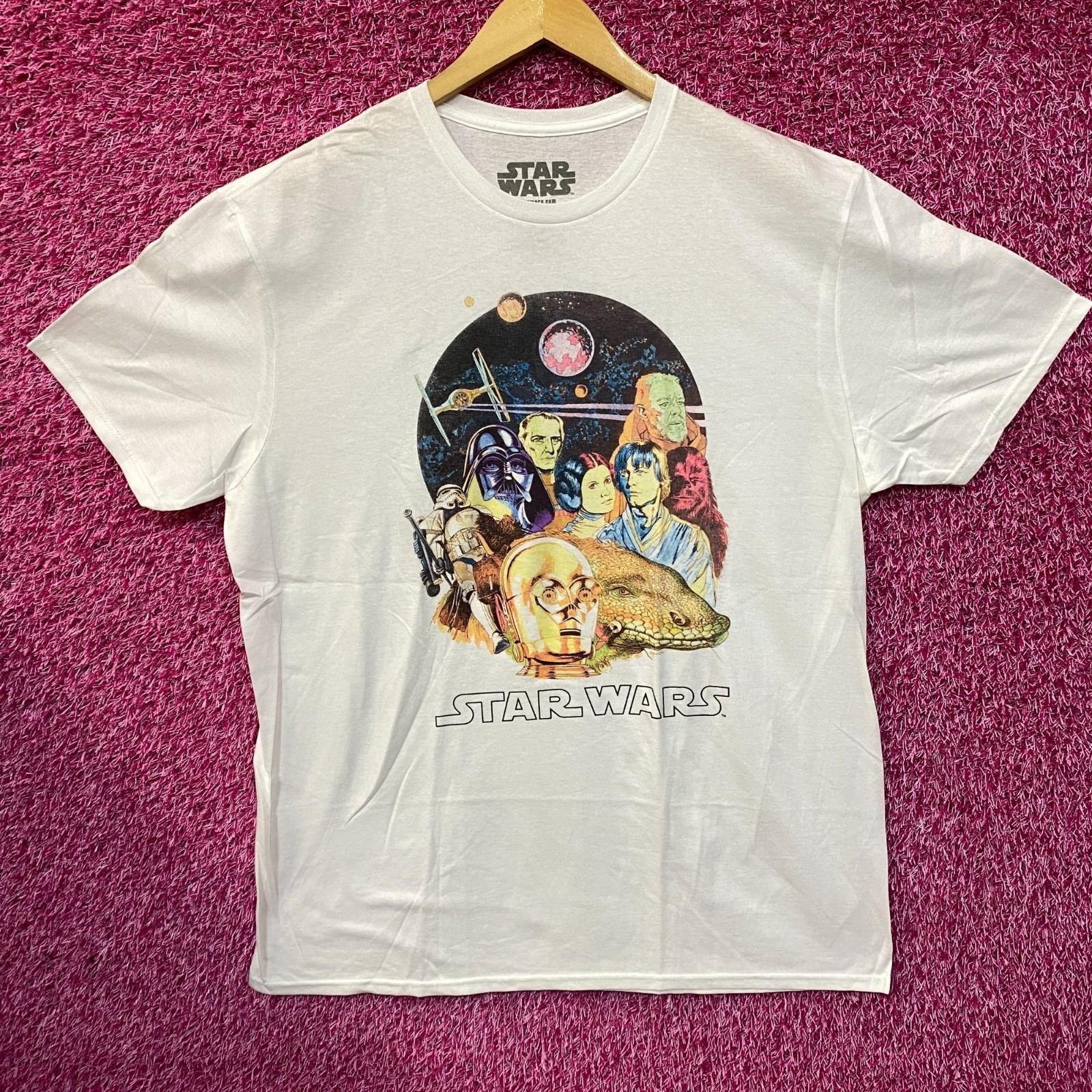 Звездные Войны 1977 Иллюстрированный Дьюбэк Промо Кинопостер Винтажный Стиль Футболка L