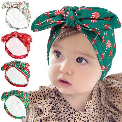 Sombrero infantil estilo navideño lazo gorro pañuelo para la cabeza de bebé sombrero decorativo para bebé