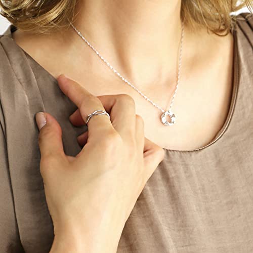 Freie Größe Geflochtener 925 Platin Metall Hypoallergen [Glam Jewelry] Ring, Ring, Damen Geschenk, Beliebt, Silber, Finish,