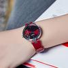 Casio Sheen Gold Foil Ultra-Thin Minimalist Quartz Watch Leather Strap Women watches Red SHE-C100L-4AUPFJD