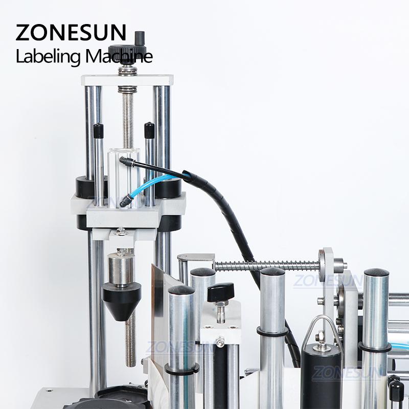 ZONESUN Semi-auto Hexagon Round Bottle Labeling Machine Sauce Jam Honey Label Sticker Applicator Wrap-around Labeler ZS-TB300W