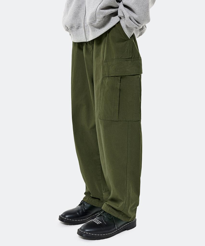 Peullukeu Wide Ripstop Cargo Pants Khaki Fpt113