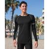 CHARMLEAKS Mens UPF 50+ Long Sleeve Rash Vest Quick Dry Rash Guards Surfing Swim Shirt