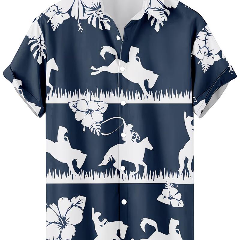

Hawaiian Lily Tropical Floral Print Men s Button-Down Short Sleeve Shirt M