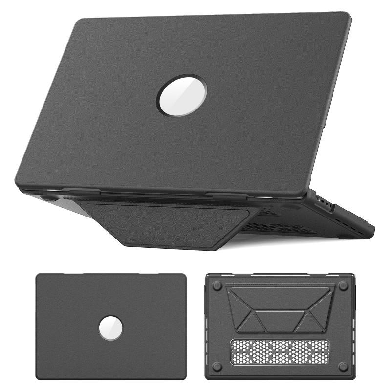 Leather-Style Laptop Case With Ventilated Stand MacBook Air 13 15 16 Inch Pro M1 M2 M3 M4 Models