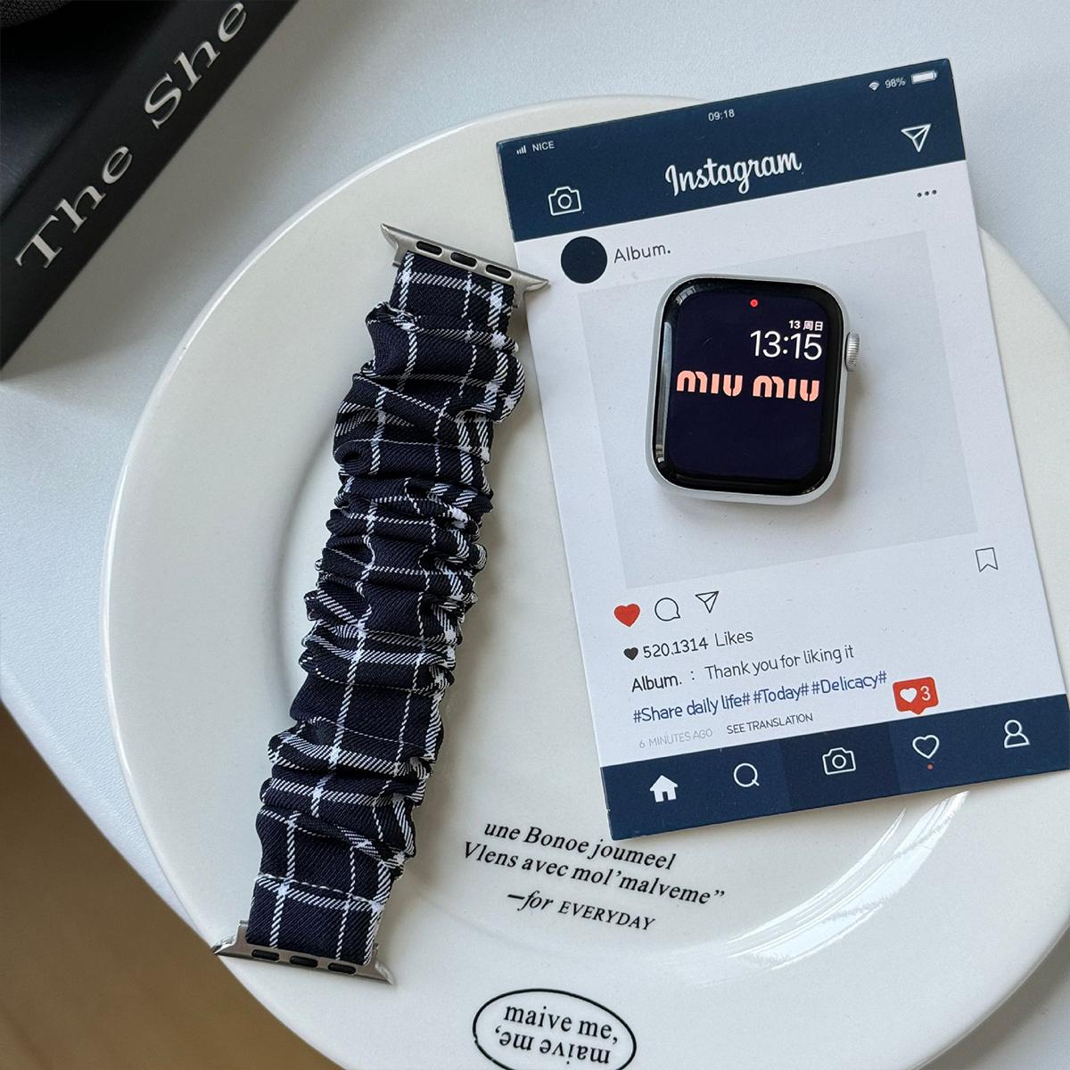 

1 мягкий эластичный нейлоновый ремешок-резинка для Apple Watch S10 46 мм 42 мм Ultra 2 49 мм 44 мм 45 мм 41 мм 40 мм 38 мм женский браслет Solo Loop ремешок для часов 42/44/45/49/46mm чёрный