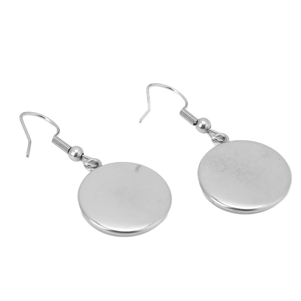 20pcs Stainless Steel Jewelry DIY Accessory 16mm Earrings Wire Hooks Blanks  Earrings Crafts