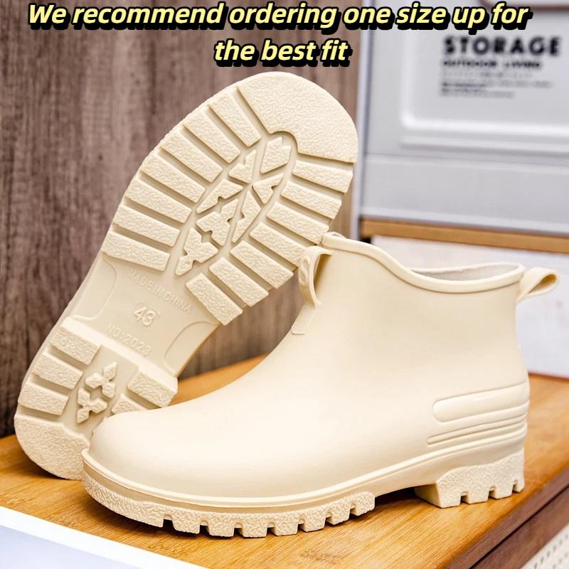 Short Rain Boots Waterproof Non-slip Ankle Rubber Shoes For Outdoor Work Kitchen