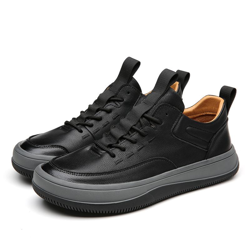 

Классические мужские туфли для скейтбординга из натуральной кожи на шнуровке, новое поступление 2024 года, удобные мужские кроссовки, универсальные мужские повседневные туфли для вождения 44 чёрный