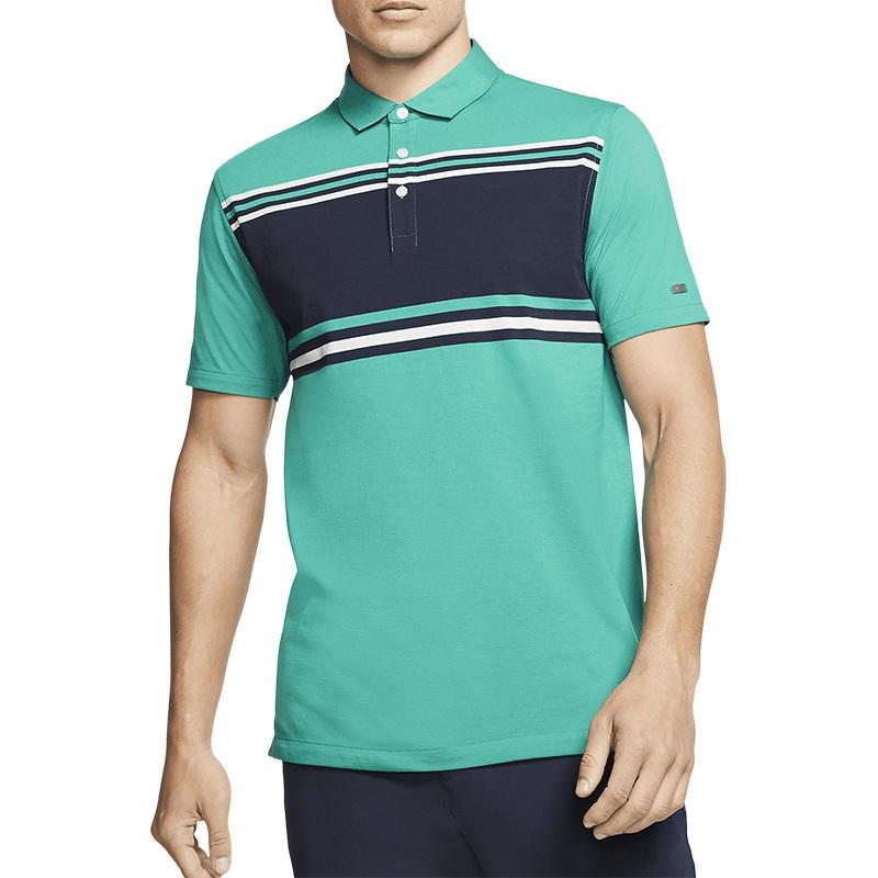 Nike Polo Shirts Men's Green Polo Collar Moderate Straight Fit BV0471-370