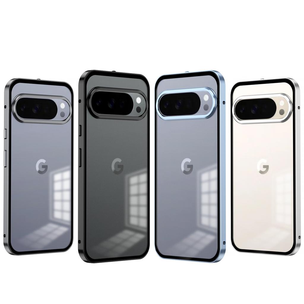 Phone Case for Google Pixel 10 Pro Xl Magnetic Wireless Charging Shockproof Protective Single Side Snap Aluminum Alloy Bumper Frame with Frosted