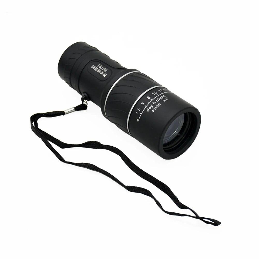 Portable HD Monocular Telescope, Plastic Binoculars, Black Outdoor Sports Telescope, High-Definition, 16x52