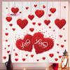 Valentine's Day Heart Shaped Wall Window Stickers Festive Party Decorations for Home Shop Restaurant Create Romantic Atmosphere