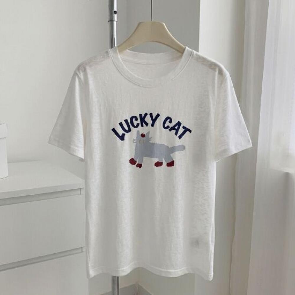 Navava Women Thin Cool Daily PrinTing Round Neck ShorT Sleeve T shirT nT3378
