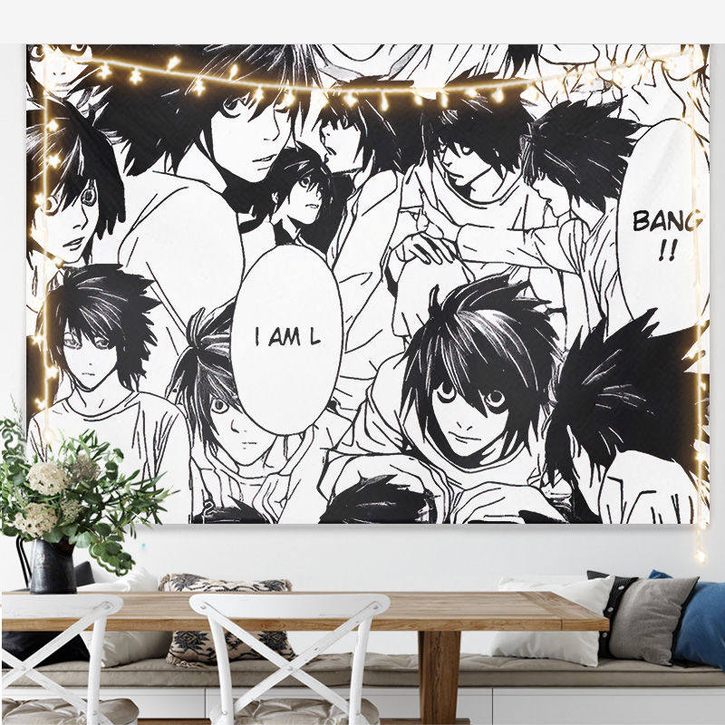 New Hot Japanese Anime Death Note Print Tapestry Wall Hanging Poster Bedroom Backdrop Wall Art Home Decor