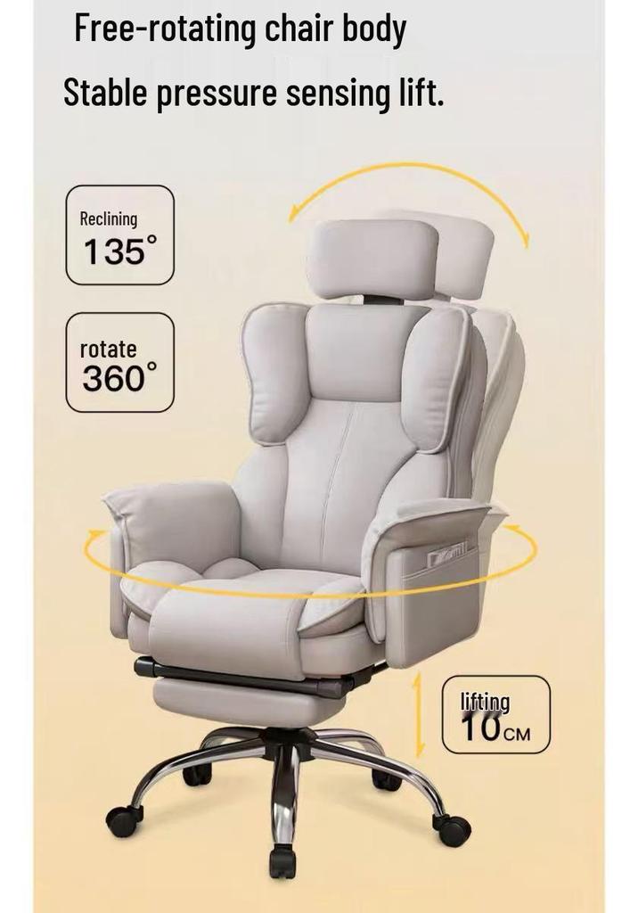 Comfortable Reclining Computer & Gaming Chair for Home, Office, Dorm, or Study
