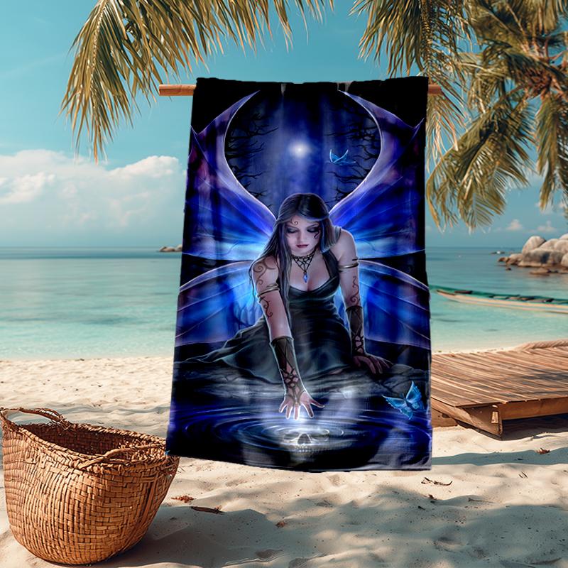 Ultra-Soft Beach Towel with Dark Theme,Ideal for Pool - Camping, Diving - Perfect Travel Essential, Vibrant Beach Towel.