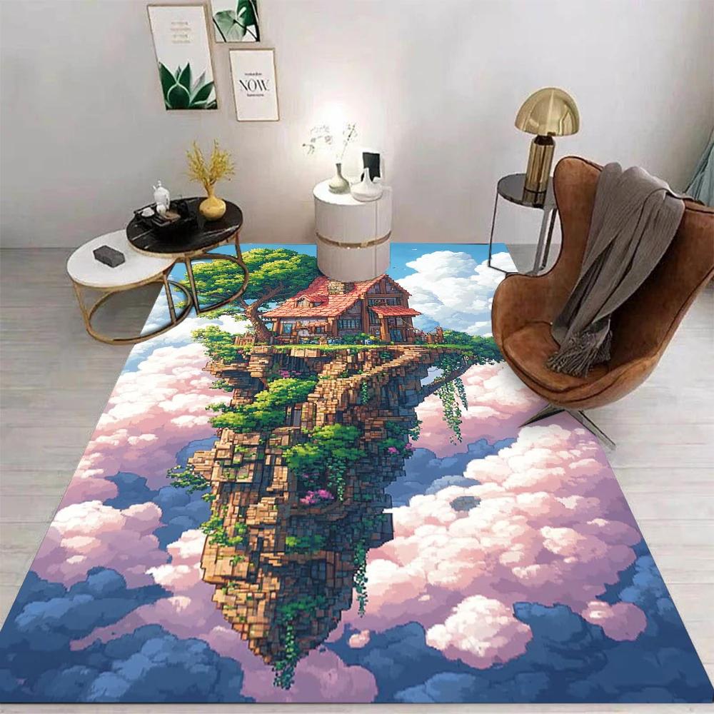 Sky Island Fantasy Area Rug Non-Slip Washable Mat for Living Room Bedroom Kitchen Sofa Table Balcony Home Decor Carpet