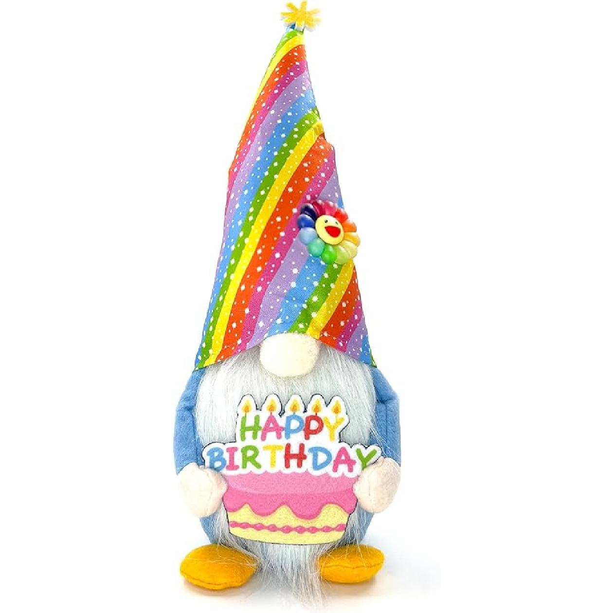 Birthday Gnomes Farmhouse Happy Birthday Tomte Plush Birthday Gifts Handmade Scandinavian Party Home Ornaments Elf Dwarf Collections Kitchen Tiered Boy
