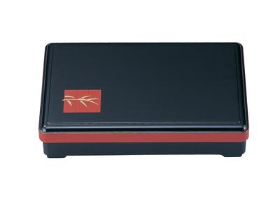 Wakaizumi Lacquerware ATA Long Saga Bento Black with Pine Wind Design 10-inch Box, (with Divider) F-2-8