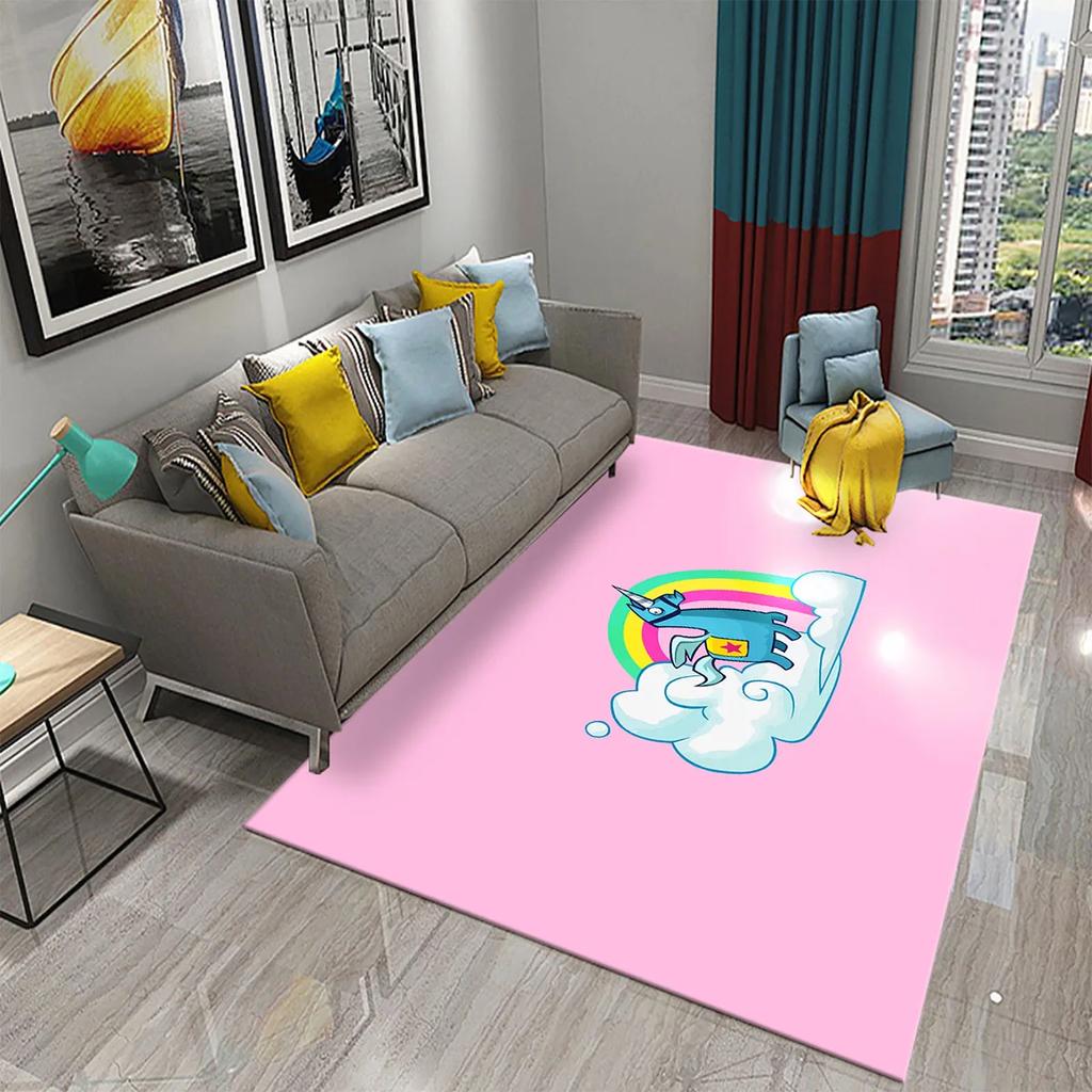 Lovely Cartoon Rainbow Unicorn Carpet Kids Bedroom Decor Rugs Baby Play Crawling Mat Living Room Bathroom Entrance Non-slip Rugs