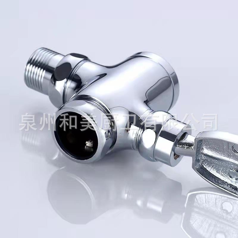 Copper 90-Degree Foot-Pedal Flush Valve with Press-To-Flush Delay Feature Modern Minimalism Design for Toilets
