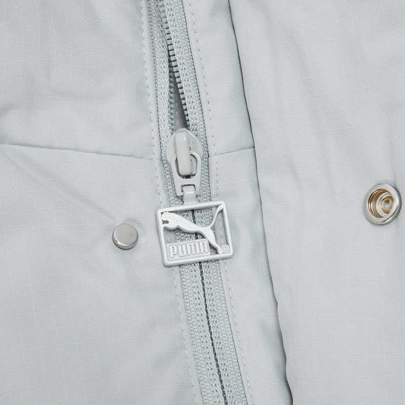 Puma Solid Color Minimalist Brand Logo Hooded Zipper Down Jacket Men Outerwear Sky-Blue 625526-10