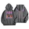Unisex Lightweight Long-Sleeve Printed Hooded Pullover Sweatshirt