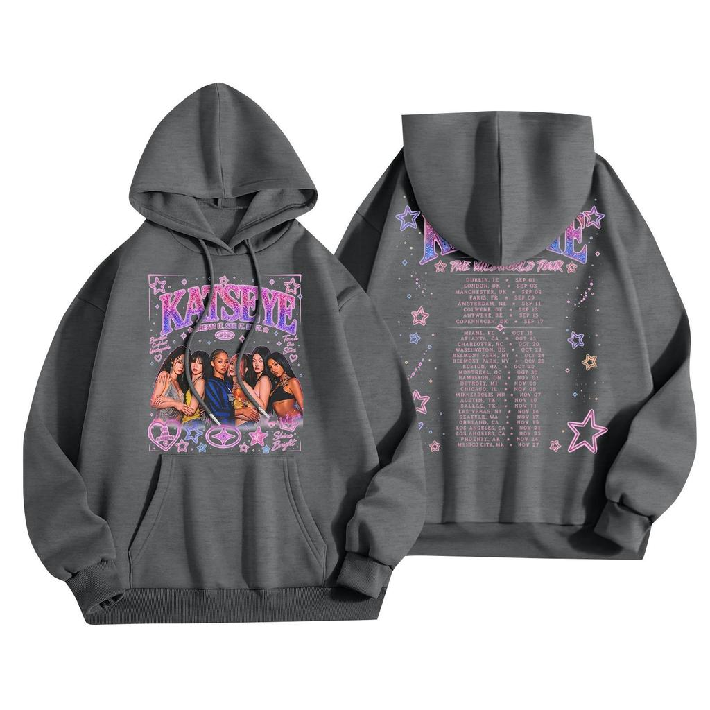 Unisex Lightweight Long-Sleeve Printed Hooded Pullover Sweatshirt
