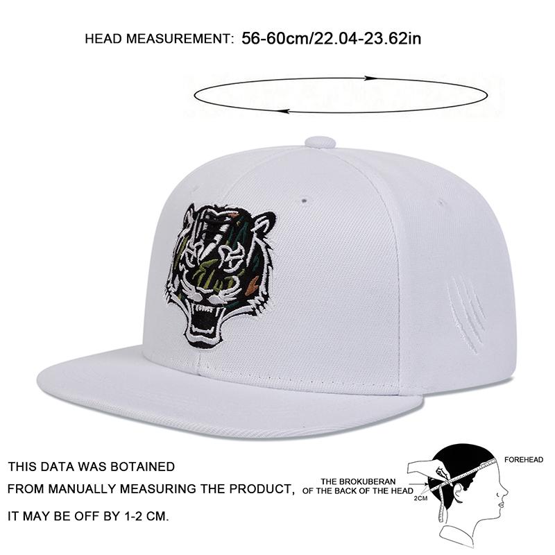 Unisex Tigerkopf-Stickerei Hip-Hop-Hüte Frühling Herbst Outdoor Verstellbare Lässige Baseballkappen Sonnenhut
