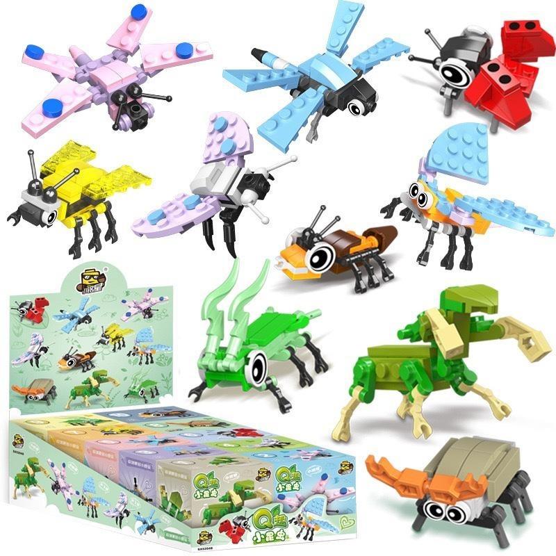 Esperto Creativo Mini Insetti Modello Animale Blocco Costruttivo Mattoncini Farfalla Modello Educativo Kit 10 in 1 Giocattolo Regalo di Compleanno per Bambini