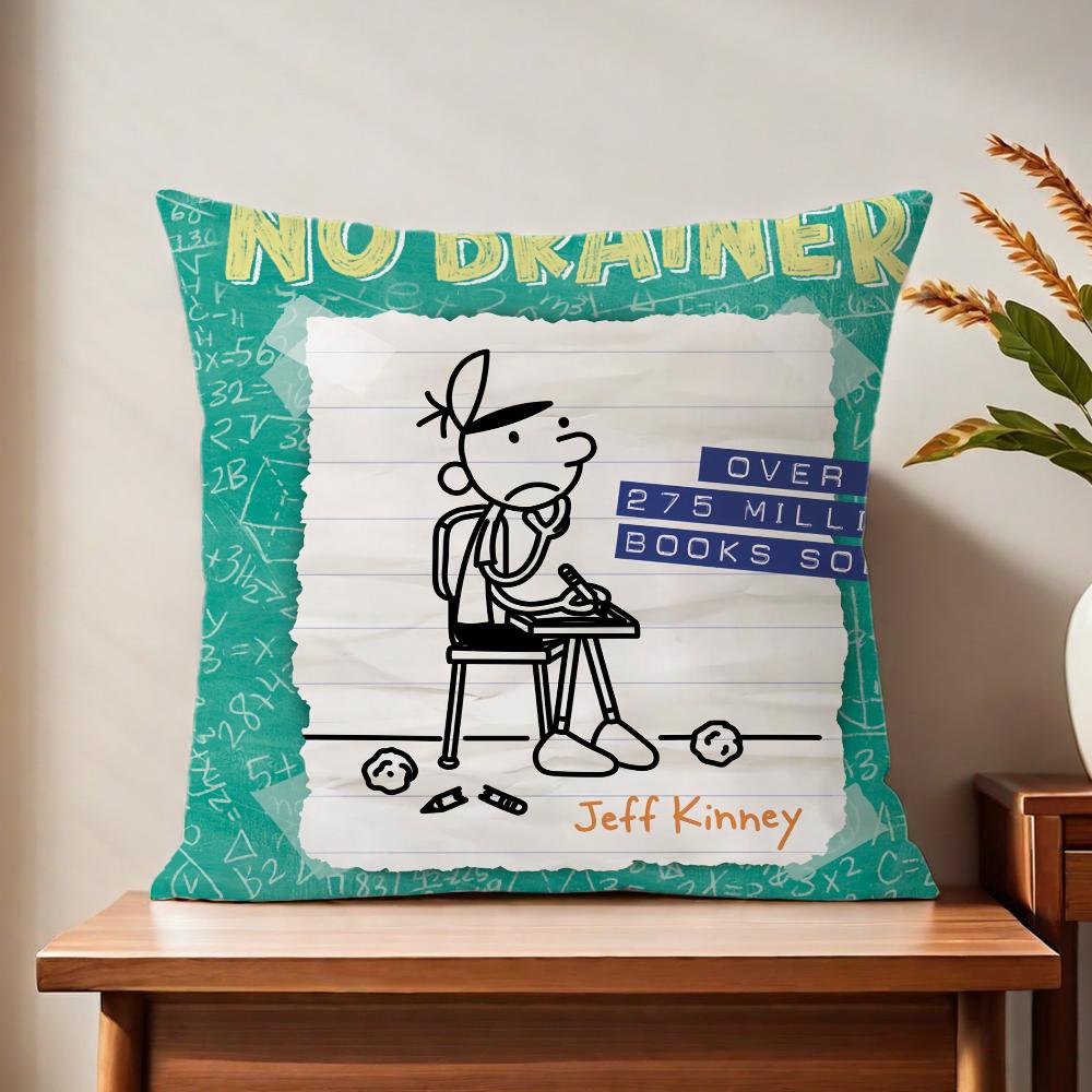 D-Diary Cute W-Wimpy Kid Cushion Cover For Pillow Printing Sofa Decoration Home Car Room Coffee Shop Office Nordic Simplicity