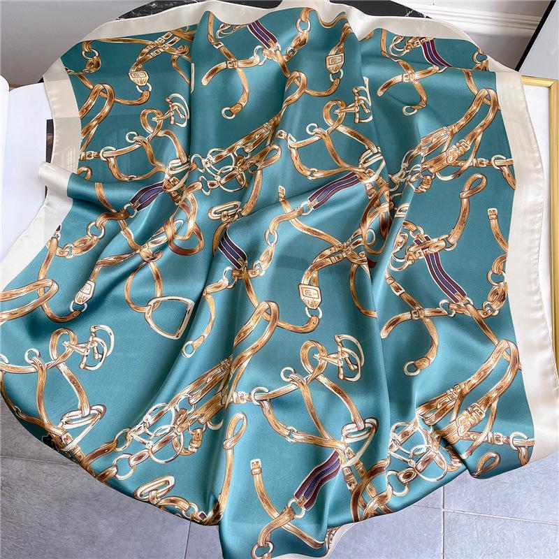 Fashion Women Square 70*70Cm Kerchief Silk Satin Women'S Hijab Hair Scarf Hair Scarves Shawl Scarves For Ladies Bufanda Seda