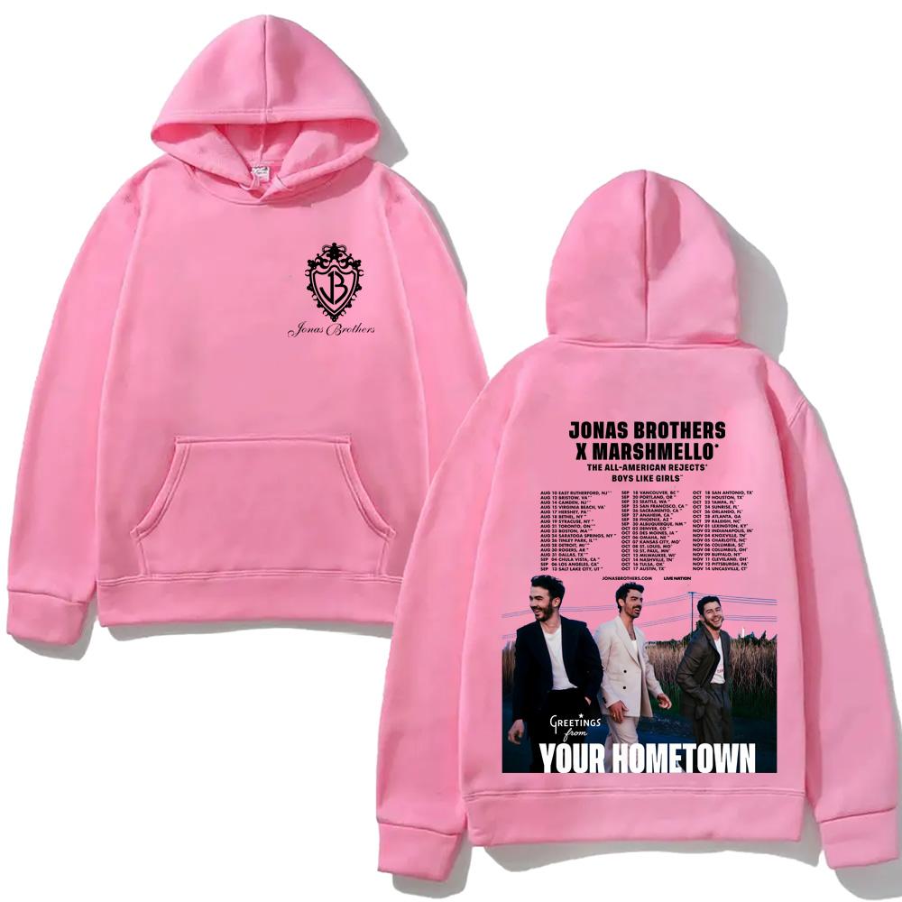 

Jonasbrothers NEW TOUR Hoodie Graphic Print Punk Sweatshirt YOUR HOMETOWN TOUR 2025 Popular Clothing Sudaderas Unisex Pullovers S