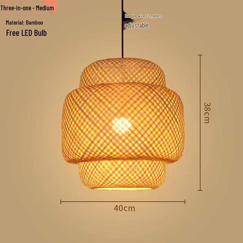 Bamboo Weaving Pendant Lamp - Zen Tea Room & Restaurant Lighting, New Chinese Style Rattan Lantern