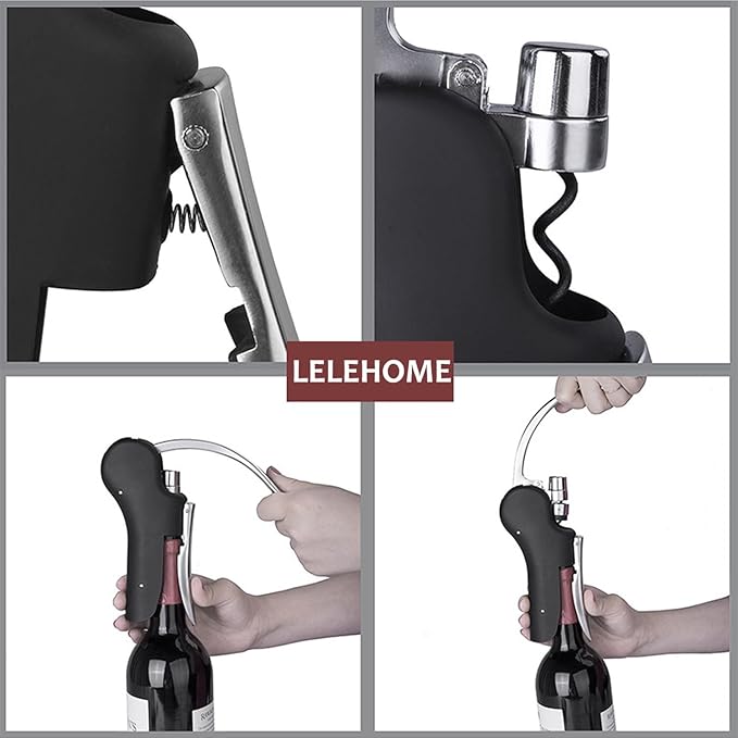 Manual Wine Opener Compact Vertical Corkscrew Heavy Duty Stainless Steel Bottle Opener Bar Tool