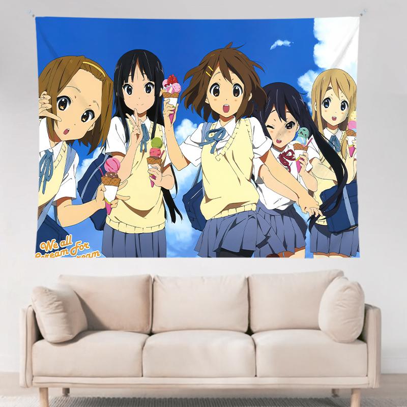 KOn Maid Anime Girls Wall Tapestry Japanese Animation Art Bedroom Decor Otaku Gift Cute Characters Home Decoration Poster