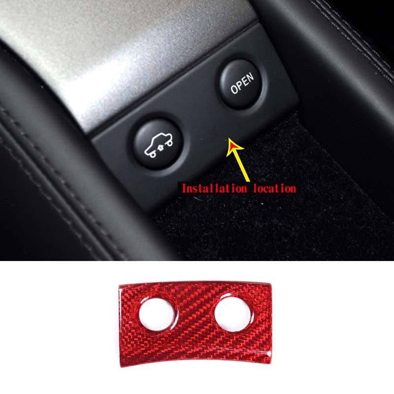For Ferrari 458 2011-16 Red Real Carbon Fiber Car Gear Panel Glass Lift Switch Door Handle Cover Decoration Sticker Accessories