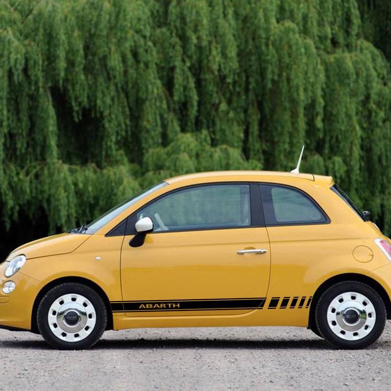2 szt. Naklejki na linię drzwi bocznych samochodu Folia winylowa Naklejki stylizacyjne Akcesoria do tuningu samochodowego Dla Fiat Abarth 500 595 Chevaux Grande Punto
