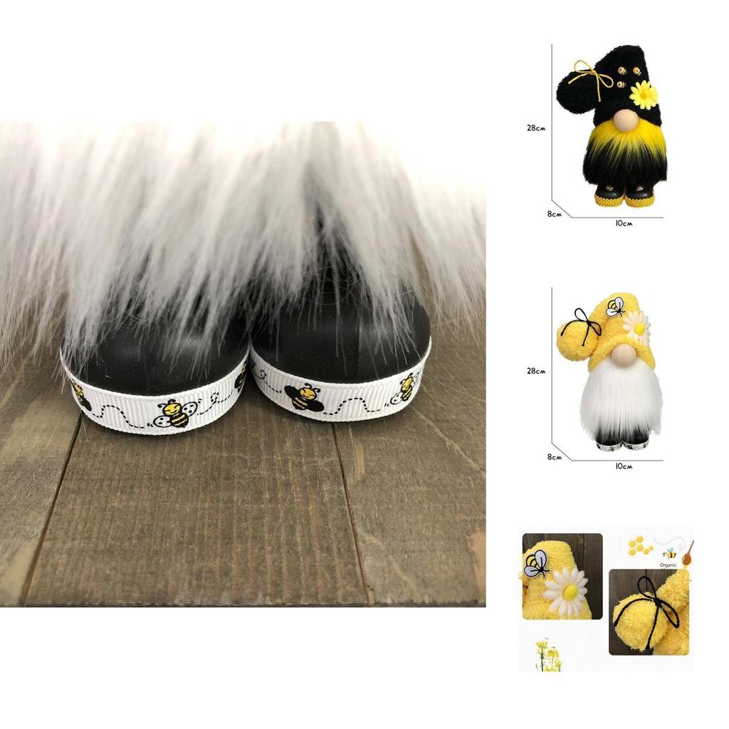 Bumble Bee Nordic Gnome Gonk Tomte Sunflower Plush Doll Ornament Decor Adorable Size With Black Yellow Colors