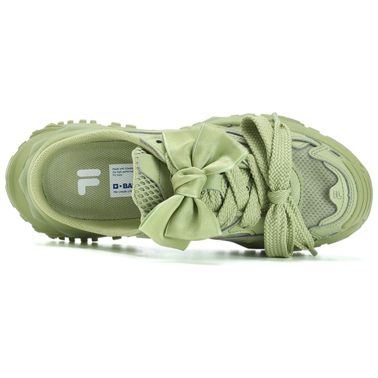 Fila Fusion Bianco Hard Candy Bow Comfortable Non-Slip Slide Sandals Women sandals Pear-Tree-Green T12W331302FWP