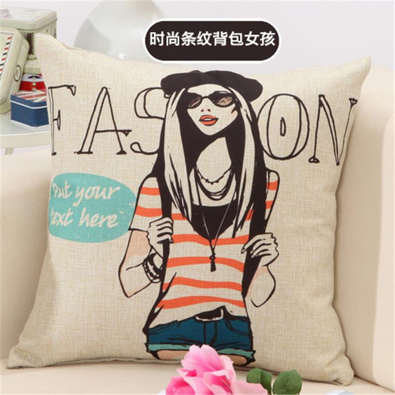 45x45cm Fashion Car Sofa Seat Cushion Cover Cotton Linen Throw Pillowcase Home Living Room Bedroom Decoration