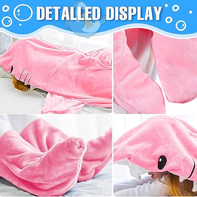 Autumn-Winter Cartoon Shark Flannel Sleeping Bag – Warm, Thick, One-Piece for Couples & Adults