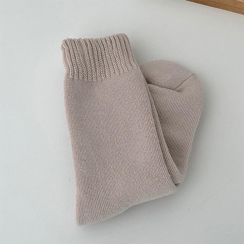 

Terry Women s Mid-Calf Socks: Thick, Velvet, Solid Colors, Warm, Cold-Resistant for Autumn and Winter. One Size