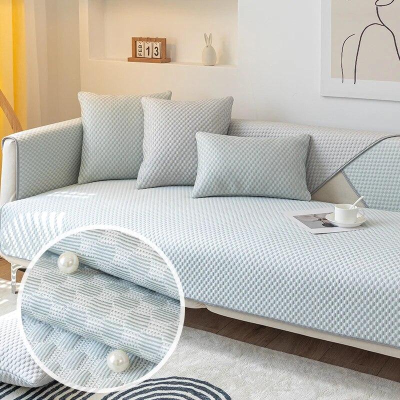 Ice Silk Sofa Cushion Summer Cool Mat Cushion New Anti-slip Sofa Cover Light Luxury Sofa Towel for Living Room Home Decor