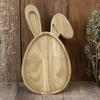 Easter Bunny Serving Tray Rustic Rectangular Platter for Snacks Meals Stackable Wood Dinner Plate for Home Kitchen Party Picnic